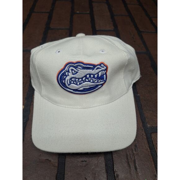 Vintage Florida Gators Embroidered Strapback Hat White Puma - Picture 1 of 3
